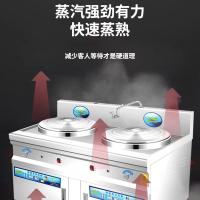 多功能双头燃气煮面炉豪华商用双桶保温汤面炉煮面桶蒸煮炉无风机